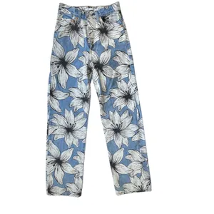 Levis x Farm Rio Ribcage Straight Jeans Womens 24 Blue Tropical Ankle High Rise thumbnail 14