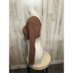 Brown long sleeve crop top Brown Size M thumbnail 2