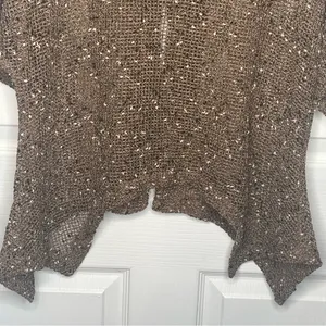 Ultimate Crochet Knit Sweater Top Size S Brown Artsy Natural Earthy thumbnail 12