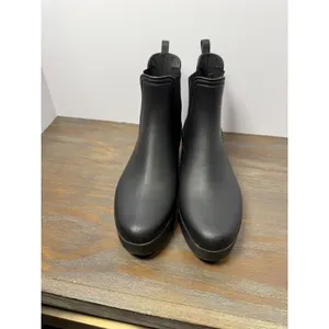 Jeffrey Campbell Women's Size 8 Black Chelsea Rain Boots Ankle Pull On thumbnail 6