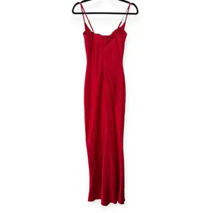 NWT BabyBoo Athena Maxi Dress Red Satin Slip Size XS thumbnail 4