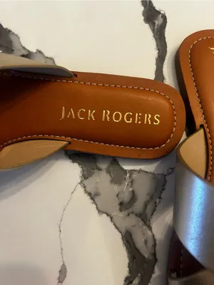Jack Rogers Metallic Gold Cross-Strap Slide Sandals thumbnail 2