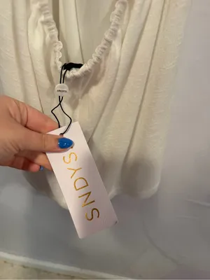 Elegant SNDY’s White Ruched Slip Beachy open back‎ Dress NWT thumbnail 2