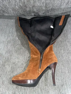 Michael Kors Cognac Suede Leather Knee-High Boots Size 8 thumbnail 11