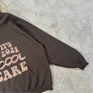 Lonely Ghost Women’s Sweatshirt Hoodie Pullover It’s Cool To Care 2021 Brown XXL thumbnail 7
