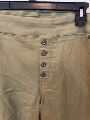 DQ² by DQ Collection Olive Green Pull-On Skinny Pants 2X Button Front Stretch thumbnail 4