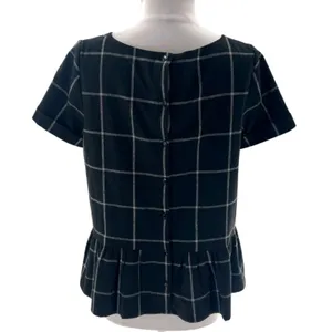 Sézane Naya Flannel Black White Check Blouse Sz‎ 36 US 4 thumbnail 2