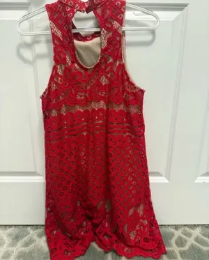 Red Lace Dress Francesca's thumbnail 2