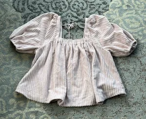 Free People Raquel Corduroy Top Dusty Pink Medium thumbnail 1