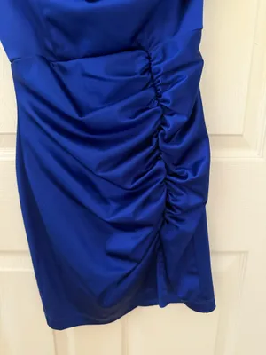 Honey and Rosie Royal Blue One-Shoulder Dress thumbnail 4