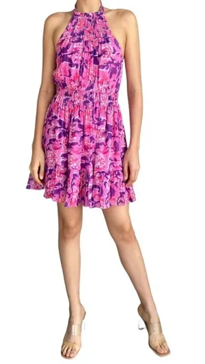 Rococo Sand Lei 1844 Short Dress Bubblegum Pink Purple Womens Size Small thumbnail 1