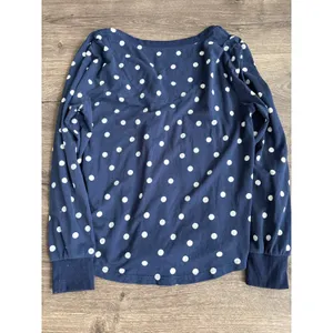 Kate Spade New York Navy White Polka Dot Henley Pajama Set Joggers Small thumbnail 5