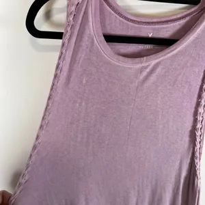 American Eagle Soft & Sexy Tank‎ Top Mauve Purple Braided Trim Sleeveless Large thumbnail 4