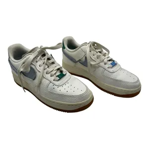 Nike Shoes Women 8.5 Sail Mystic Green Leather Air Force 1 Vandalized‎ Sneakers thumbnail 3