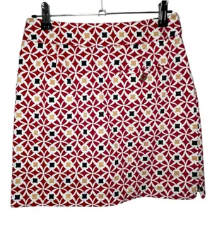EP Pro Red And White Geometric Print Stretchy Athletic Golf Skort thumbnail 1