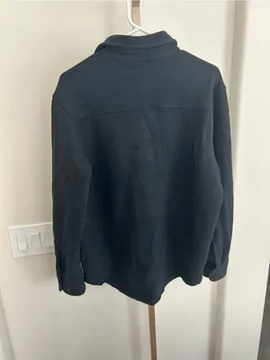 Aritzia Tna Cozy Fleece Boyfriend Shirt Jacket Black Medium NWT $88 thumbnail 7