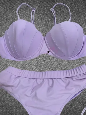 Lavender Shell Underwire Bikini Set Size Medium Purple thumbnail 3