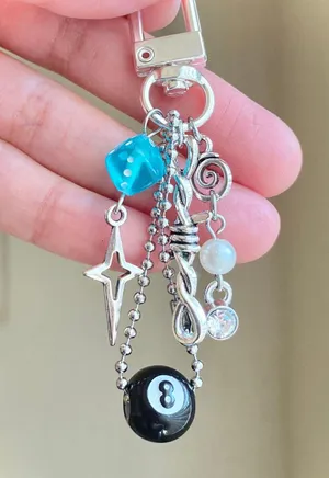 Handmade grunge funky y2k bag charm/accessory/key chain🖤 thumbnail 1