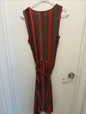 Lauren Ralph Lauren Striped Wrap Maxi Dress Handkerchief Hem thumbnail 6
