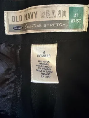 Old Navy Black Essential Stretch Straight Leg Dress Pants 6 thumbnail 3