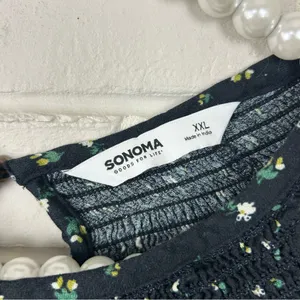 Sonoma Dark Floral Oversized Sleeve Top Size XXL thumbnail 6