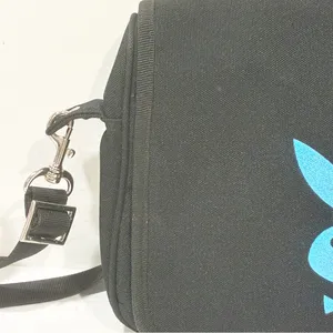 Playboy Vintage y2K Black Canvas‎ Blue Bunny Crossbody Messenger Bag thumbnail 2