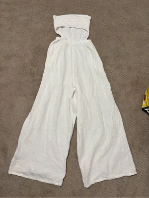 Aerie Gauzy Strapless Jumpsuit thumbnail 7