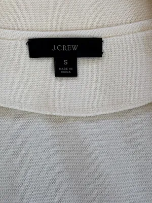 J Crew Cecile Relaxed Sweater Blazer Cotton Wool Blend Womens Small Ivory thumbnail 3