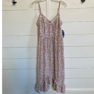 Scoop Ruffle Hem Sleeveless Midi Dress Multi Dainty Floral cottage M 8-10‎ NWT thumbnail 12