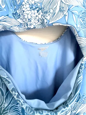 Speedo Floral Cut Out Bathing Suit Tropical Blue White Size S Brand New thumbnail 4