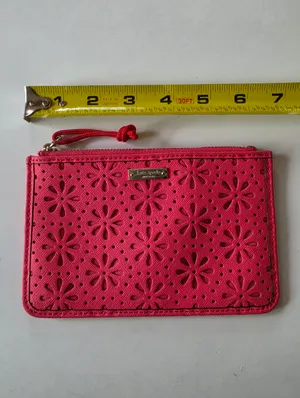 Kate Spade Pink perforated leather Cedar Street Lacey Pouch thumbnail 5