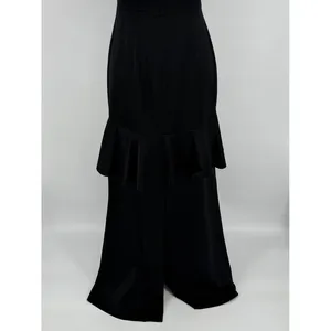 Lovers‎ + Friends Maxi Gown Dress Small Black Ruffle Strapless Formal Pencil thumbnail 7