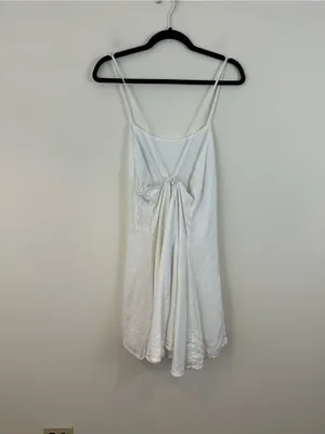 A New Day White Linen Blend A-Line Strappy Mini Dress Size Large Women's thumbnail 7