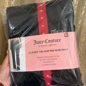 Juicy Couture Black Rhinestone Logo Velour Track Pants XL NWT thumbnail 6