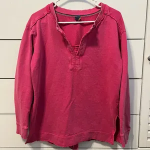 Pilcro Pink Oversized Split-Hem Tunic Top Shirt Sweatshirt thumbnail 3