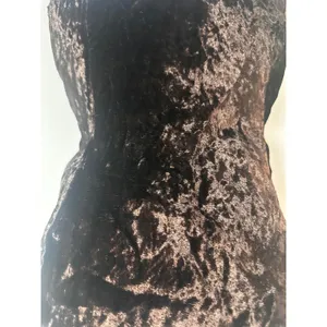 Sintesis Vintage Brown Crushed Velvet Sleeveless Tank Top Side Zip‎ Spain Sz L thumbnail 3