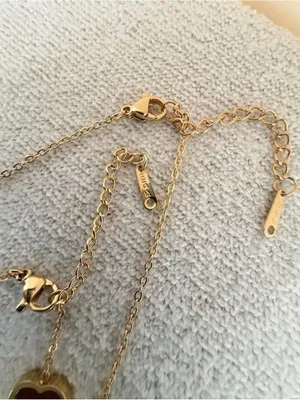 18K Gold Plated red wine Clover Necklace Set stainless steel womens jewelry thumbnail 8