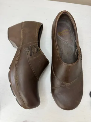 Dansko Stacie Clogs Leather Slip On Professional Academia Sz 38 or US 7.5-8 thumbnail 2