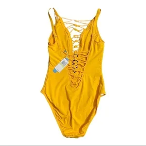 Bleu Rod Beattie Plunge One-Piece 4‎ Yellow Swimsuit thumbnail 5
