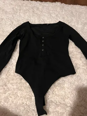 ASOS Black Long Sleeve Bodysuit thumbnail 2