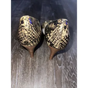 Anne Klein Women's 10M Shoe Snake Skin Leather Stiletto Pump‎ Heel S-114 thumbnail 3