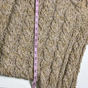 POL Chunky Knit Cropped Sweater Small Tan Cream Boho Pullover thumbnail 5
