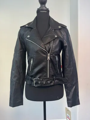 Levi’s Black Faux Leather Moto Biker Jacket NWT XS thumbnail 3