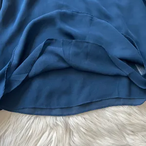Amaryllis Blue Cut-Out Ruffle Trim Long Sleeve Blouse thumbnail 4