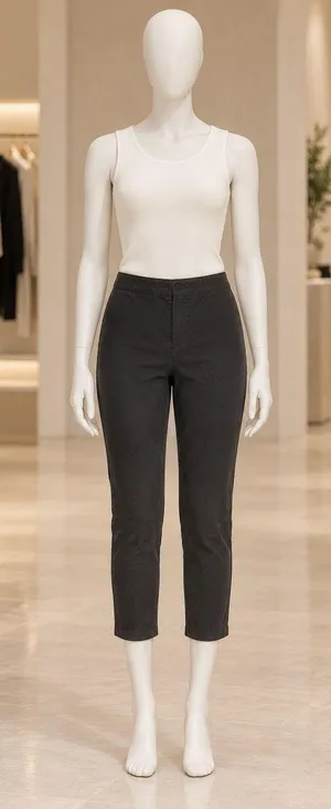 Alfani Womens Pants Black Solid Stretch Pull On Cropped Size 16 thumbnail 1