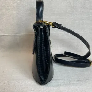 Vintage 90s Black Vegan Leather Crossbody Purse thumbnail 5