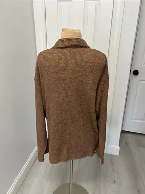 Blue Blush Oversized Ribbed Shacket Brown thumbnail 3