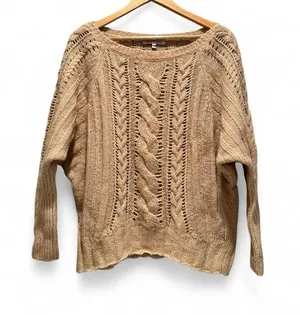 Juicy Couture Easy Cable Pullover Sweater Small Boatneck Wool‎ Mohair Minimalist thumbnail 1