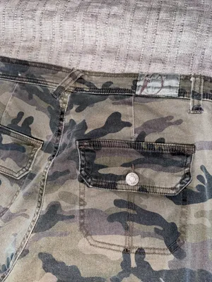 Duplex Y2k / 90s Style Olive Camouflage Bootcut Flare Jeans. Size 8 Petite thumbnail 6