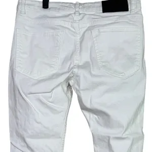 Zara Straight Leg High Rise Stretch Casual Ankle Cropped Denim Jean Zip 36 White thumbnail 6